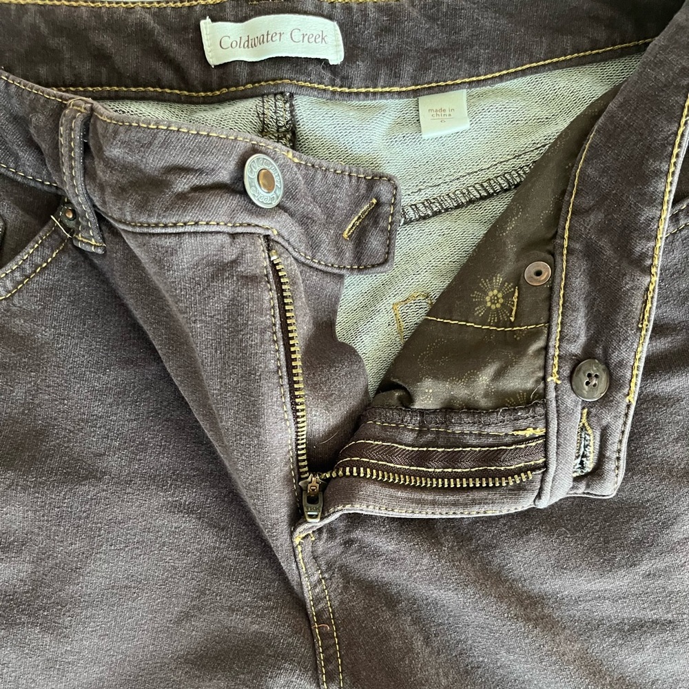 Cold Water Creek brown low rise boot cut jeans